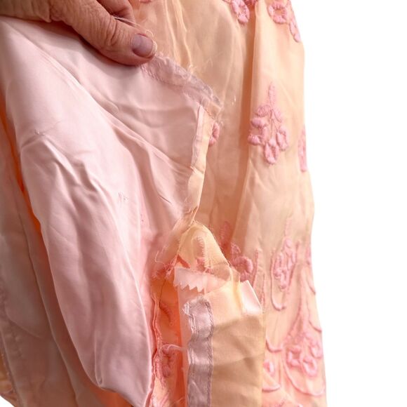 Sylvia‎ Ann Vintage 60s Cap Sleeve Soft Peach Cocktail Dress Unhemmed - Picture 6 of 9